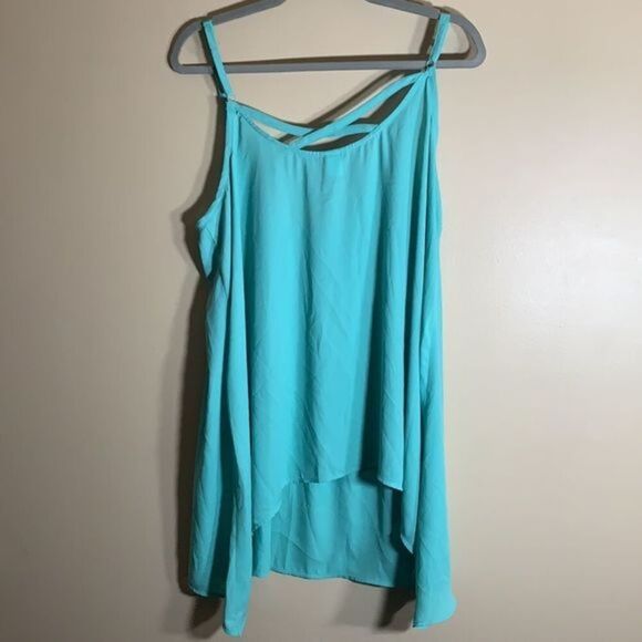 Torrid Turquoise Cross Back Tank Top - Picture 4 of 7